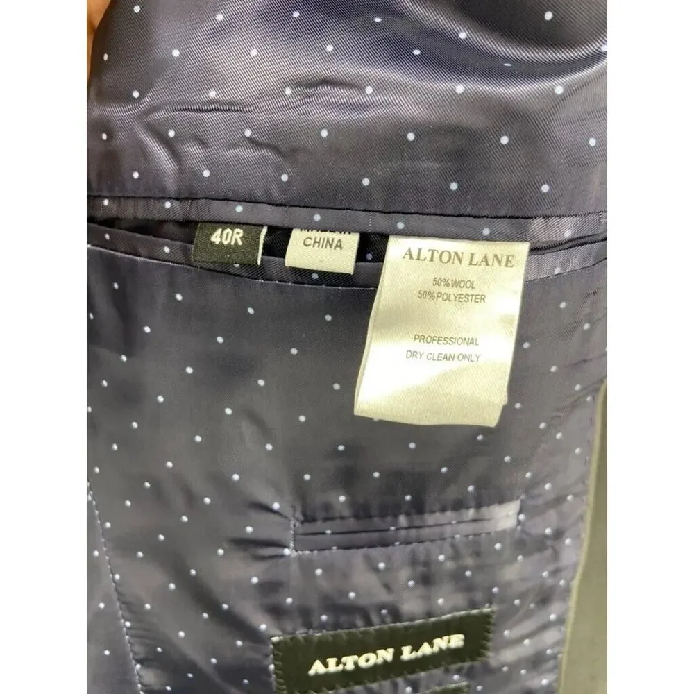 NWT Alton Lane Blazer Jacket Mens Size 40R Gray Notch Single‎ Breasted Lined